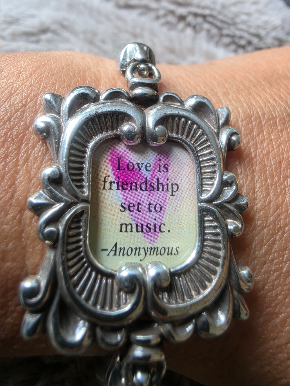 Retired Brighton Silver-Tone Inspirational Frame Bracelet - Picture 5 of 8